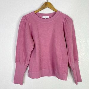 Apiece Apart Peony Pink Olimpio Puff Sleeve Sweatshirt
